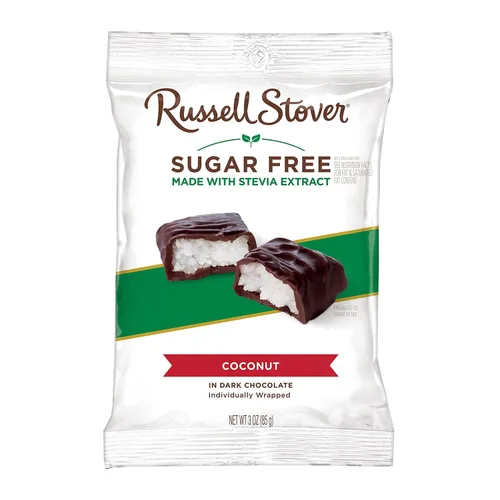 Vista 10 de Rusell Stover - Dulces de chocolate con leche sin azúcar y con sabor a maní, caramelo y turrón (paquete de 10 bolsas de 3 oz)
