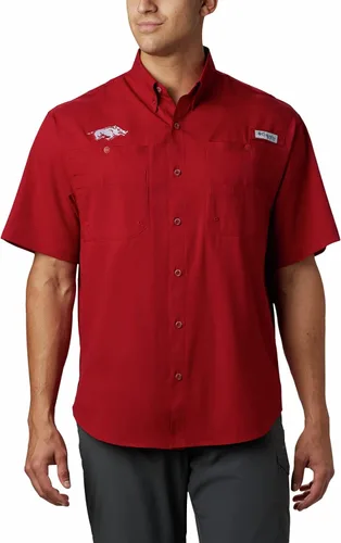Vista 17 de Columbia NCAA Camisa Tamiami de Manga Corta para Hombre Universitaria Tallas Grandes y Altas Fla - Azul
