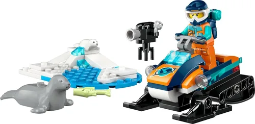Vista 5 de LEGO City Explorador del Ártico Moto de Nieve 60376 Set de Juguete de Construcción, Set de Juego de Moto de Nieve con Minifiguras y 2 Figuras