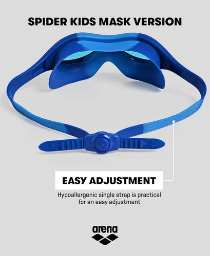 Vista 6 de ARENA Máscara de natación Spider unisex para niños, niños y niñas de 2 a 5 años, lente antivaho sin espejo, correa fácil de usar, visión amplia