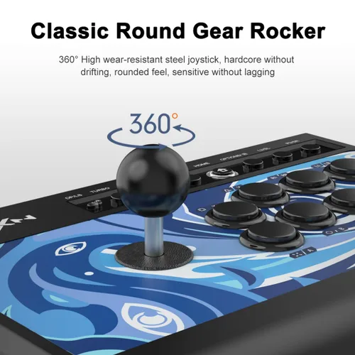 Vista 3 de PXN Arcade Fight Stick, 008 Street Fighter Arcade Game Fighting Joystick with USB Port, with Turbo & Audio Functions, Suitable for Xbox One, Xbox