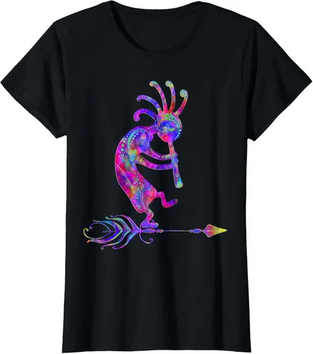Vista 49 de Native American Kokopelli With Feather 2 - Camiseta Fan Fun, Negro, S