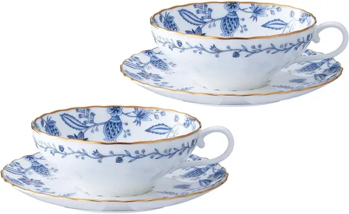 Vista 8 de Noritake T59387A/4562 - Taza y platillo (café y té combinado) 220cc azul Sorentino Bone China