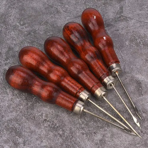 Vista 7 de Juego de 5 ganchos de ganchillo con mango de madera, agujas de tejer ergonómicas para manos artríticas, ganchos de ganchillo de metal