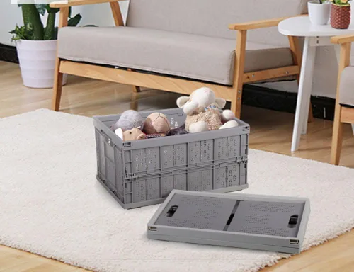 Vista 2 de Tronco de coche plegable plegable organizador de plástico impermeable para encimera de cocina, juguete de frutas y verduras organizador 31L