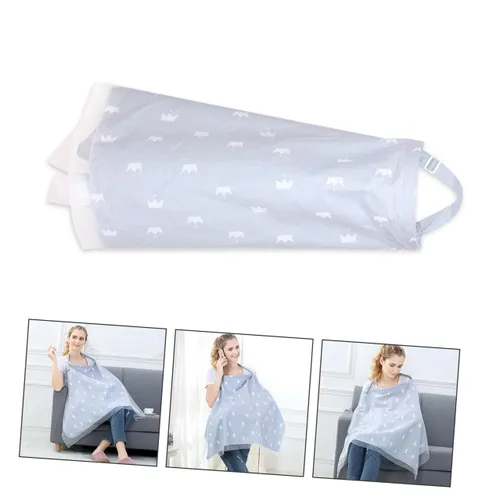 Vista 5 de Cubierta multiusos para lactancia materna, capa de lactancia con panel de malla para privacidad y protección solar, toldo y manta, elegante funda