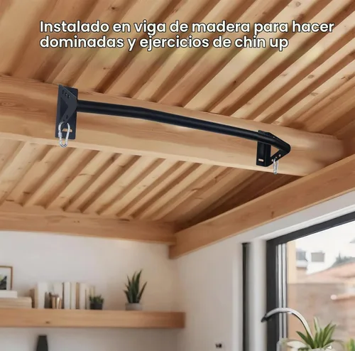 Vista 8 de Wall Mounted Pull Up Bar Doorway, Heavy Duty Strength Training Pull-Up & Chin Up Bars for Doorframe, Support Beam or Joist Mount Thick Metal Sturdy