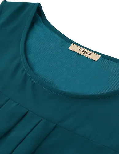 Vista 84 de Timeson - Camiseta de gasa sin mangas, blusa tipo túnica informal de doble capa para mujer