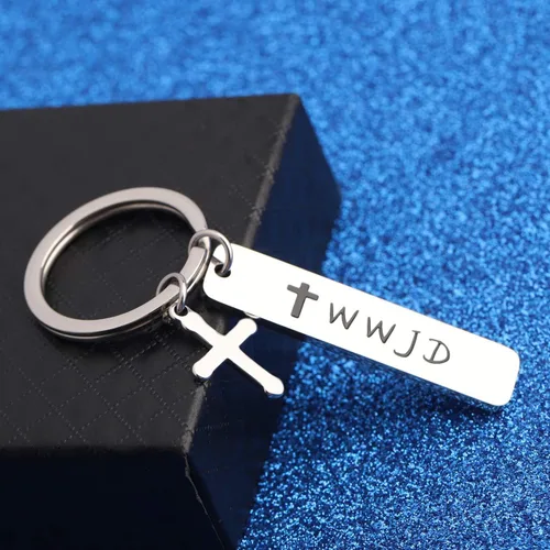 Vista 5 de WUSUANED Joyería religiosa WWJD Cruz Brazalete Brazalete Brazalete Primera Comunión Regalo