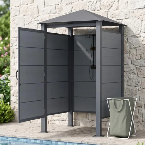 Vista 3 de Domi - Cabina de ducha para exteriores con techo impermeable, cabina