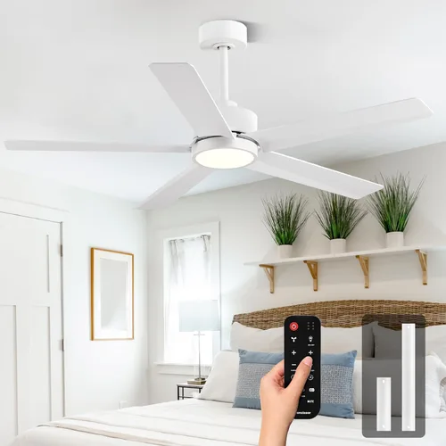 Vista 10 de Conciseer - Ventiladores de techo de 52 pulgadas con luces y control remoto para dormitorio, sala de estar, cocina, oficina, uso interior/exterior