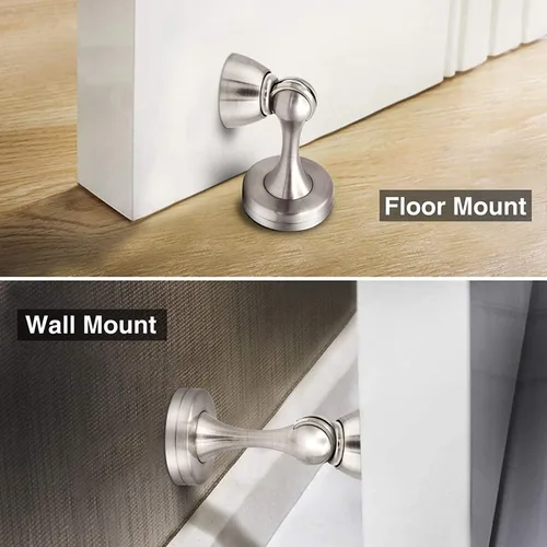 Vista 5 de Topes magnéticos para puerta, topes magnéticos para puerta de montaje en pared, de acero inoxidable cepillado, resistente, protector de puerta
