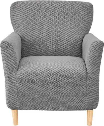Vista 10 de CRFATOP - Funda elástica para sillón de mediados de siglo moderno de 1 pieza, fundas de silla de acento de jacquard con brazos, fundas de silla
