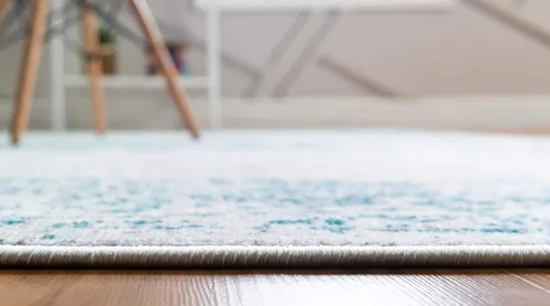 Vista 7 de Unique Loom Aarhus Collection - Alfombra vintage con borde AAR003, 3 x 5 pies, crema/verde azulado