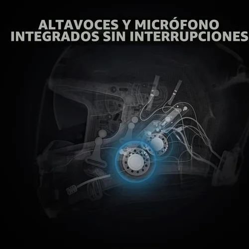 Vista 2 de Casco inteligente integral para motocicleta Sena Phantom y ANC con comunicaciones integradas, iluminación LED y sonido de segunda