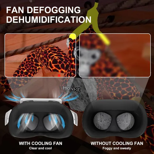 Vista 3 de Hibloks Quest 2 Fan Cooling Mask for MetaOculus Quest 2 Accessories, Circulated Ventilation Eliminates Glasses Fogging Defogger