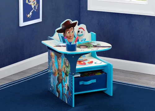 Vista 3 de Delta Children - Silla de escritorio con cubo de almacenamiento, Disney/Pixar Toy Story 4 y caja de juguetes de lujo, PAW Patrol
