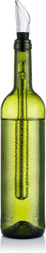 Vista 2 de YouYah - Enfriador de vino 3 en 1 de acero inoxidable para botellas de vino, barra enfriadora rápida de vino sin hielo con aireador y vertedor