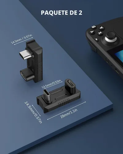 Vista 8 de MoKo Adaptador USB-C de 180 grados, conector de ángulo tipo C, espacio más amplio de 0.531 in