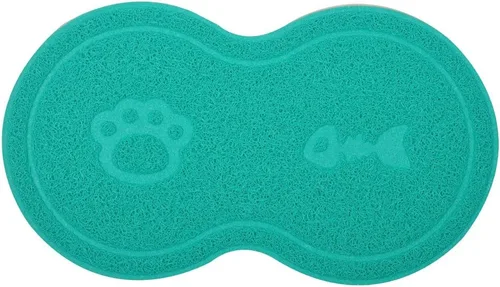 Vista 10 de Caja de arena pequeña para gatos con forma de 8 estera para atrapar residuos, 18 x 10 pulgadas (Almirante)