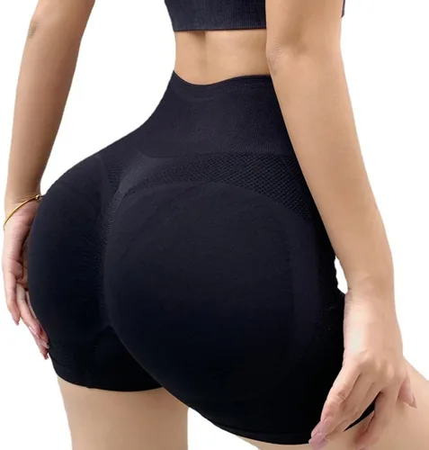 Vista 2 de Pantalones cortos cómodos para mujer, pantalones cortos deportivos sin costuras, pantalones cortos de voleibol, pantalones cortos de tiro alto