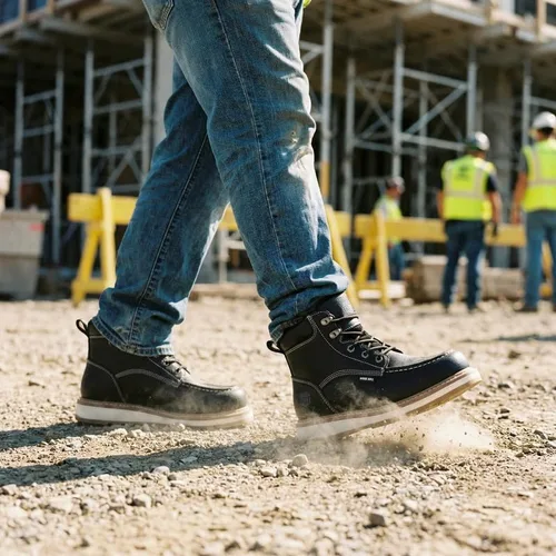 Vista 3 de Botas de trabajo con puntera tipo mocasín de 6 pulgadas, acero Negro