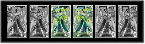 Vista 21 de Marco de cómic blanco mate para cómics publicado entre 1938 y 1955 (marco de madera maciza de cómic de la edad dorada) hecho para mostrar 4 cómics
