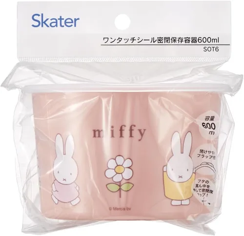 Vista 5 de Skater SOT6-A One-Touch Seal Container, Small, 20.3 fl oz (600 ml), Airtight Container, Storage Container, Miffy