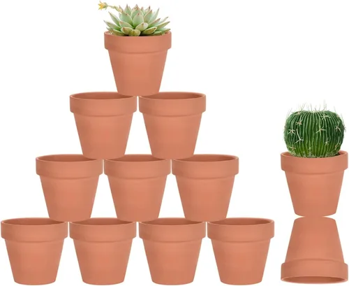 Vista 8 de Macetas de terracota y arcilla de 4 pulgadas para plantas, paquete