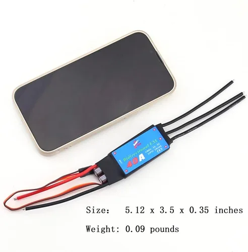 Vista 3 de ZMR 40A bidireccional sin escobillas 2-6S UBEC 3A 5V ESC para coche de control remoto hélice submarina neumática