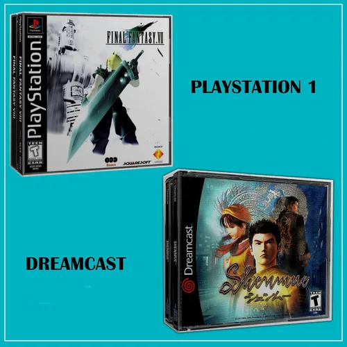Vista 2 de MALKO - Paquete de 10 protectores compatibles con fundas dobles para juegos de PS1 y CD de música