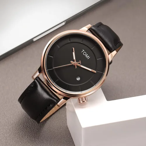 Vista 2 de TOMI Reloj de pulsera de cuarzo para hombre de moda para negocios, regalos para hombres, estudiantes, mujeres, él, novio
