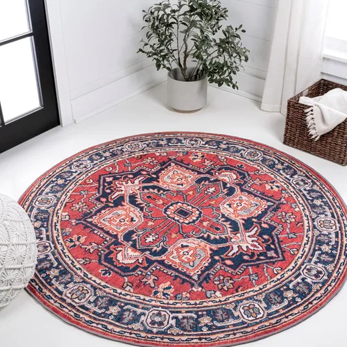 Vista 8 de JONATHAN Y Alfombra circular lavable a máquina de 2 x 8 pies, medallón grande adornado Cirali para sala de estar, dormitorio, cocina, oficina, fácil