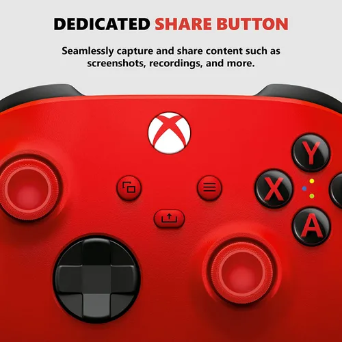 Vista 5 de Xbox Core Wireless Gaming Controller – Pulse Red Series X S, One, Windows PC, Android, and iOS