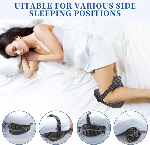 Vista 5 de Almohada de rodilla para personas que duermen de lado, almohada para aliviar el dolor de ciática, cadera y espalda con correa ajustable, almohada