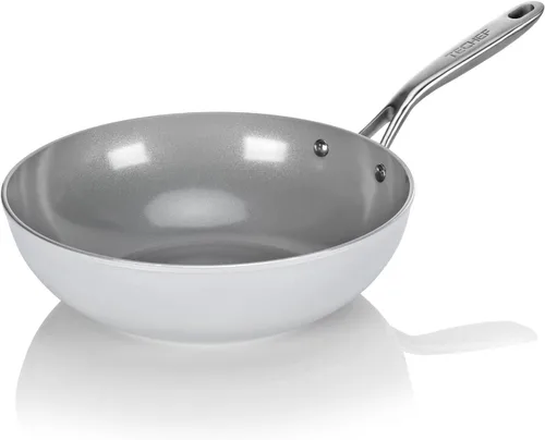 Vista 8 de TECHEF - CeraTerra, sartén de cerámica antiadherente multiusos de 5 cuartos / 12 pulgadas con tapa, exterior e interior de cerámica libre de PTFE