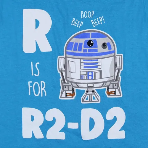 Vista 2 de Star Wars R Is For R2-D2 - Camiseta para niños pequeños 3T Azul