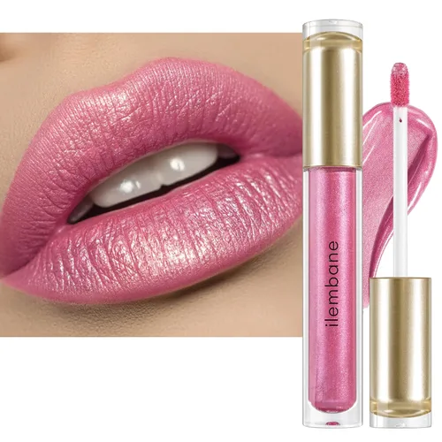 Vista 8 de Lápiz labial líquido rosa polvoriento, mate, de larga duración Whispering Wind