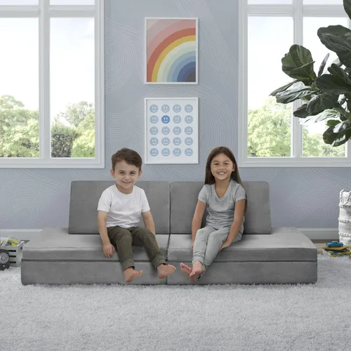 Vista 6 de Delta Children Cozee - Juego de tumbona y sofá de 4 piezas, color gris