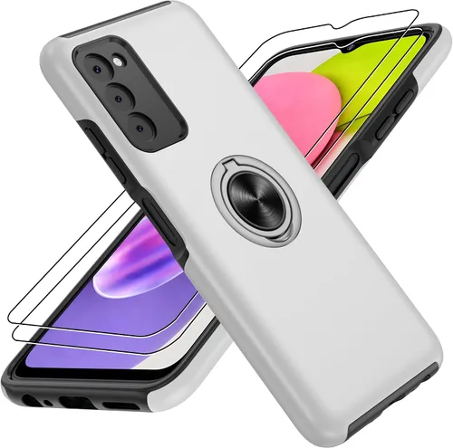 Vista 58 de Gritup - Funda para Galaxy A05S con protector de pantalla HD×2, funda protectora para teléfono a prueba de golpes con soporte magnético de anillo