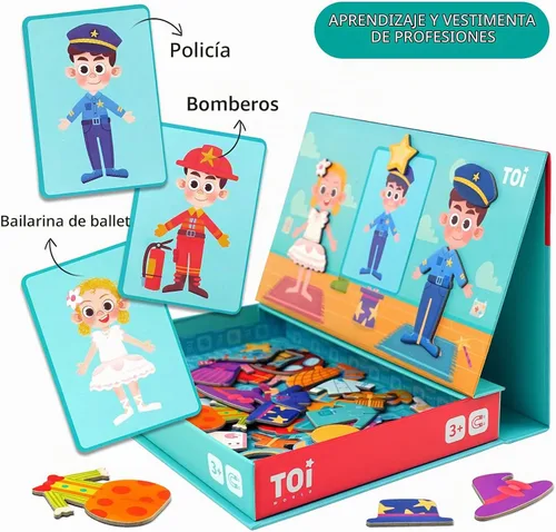 Vista 3 de Toi Rompecabezas magnético de juguetes magnéticos para niños de 3 a 5 años