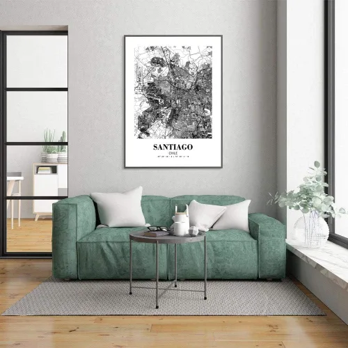 Vista 9 de Eleville 8x10 Unframed Santiago Chile City View Abstract Road Modern Map Art Print Poster Wall Office Home Decor Minimalist Line Art Hometown