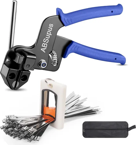 Vista 10 de Bridas de metal de 24 pulgadas, bridas de acero inoxidable largas, correas de bloqueo automático resistentes de 500 libras, bridas de cables