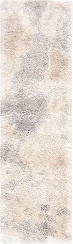 Vista 2 de SAFAVIEH Cloud Shag Collection - Alfombra para pasillo, 2 pies 3 pulgadas x 8 pies, color marfil y gris, diseño abstracto, no desprende pelusa