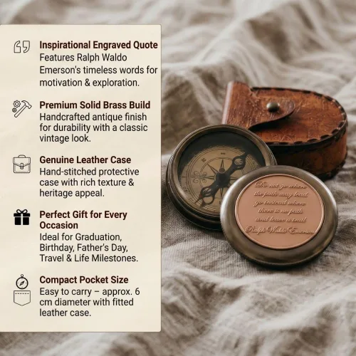 Vista 5 de Compass Gift for Mom/Dad, Vintage Pocket Compass Engraved with Go Confidently Customized Gifts for Women/Men, Baptism 2026 Communion Christian