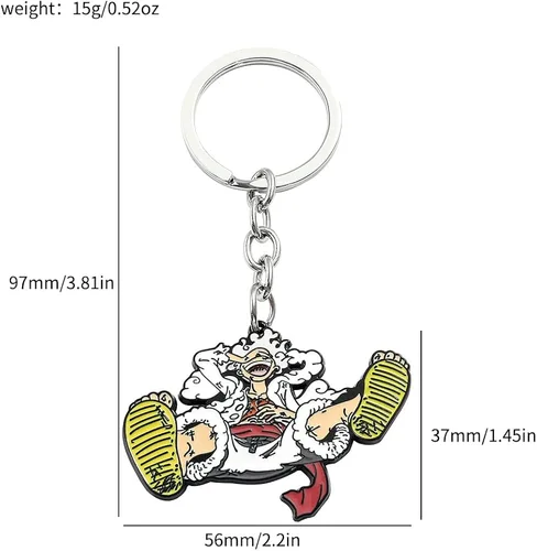 Vista 5 de feimeng jewelry Anime Onepiece - Llavero esmaltado con figura Lindo llavero creativo, mochila bolsa accesorios de coche, regalos para fanáticos