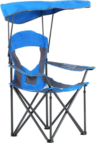 Vista 11 de ALPHA CAMP Silla de camping de gran tamaño con toldo de sombra, sillas de césped plegables