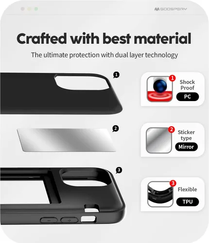 Vista 4 de GOOSPERY Funda para iPhone 12 Mini Wallet con tarjetero y funda protectora de doble capa para teléfono - Negro