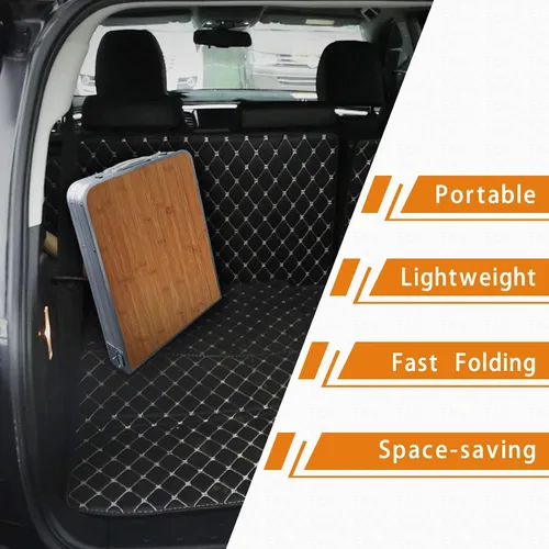 Vista 6 de CampLand - Mesa plegable de aluminio para exteriores, ligera, de altura ajustable con organizador de almacenamiento para barbacoa, fiesta, camping