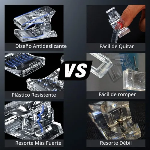 Vista 2 de Beloving 10 clips para puntas de uñas, gel de extensión de uñas de construcción rápida para kit de uñas postizas y herramientas de manicura de doble